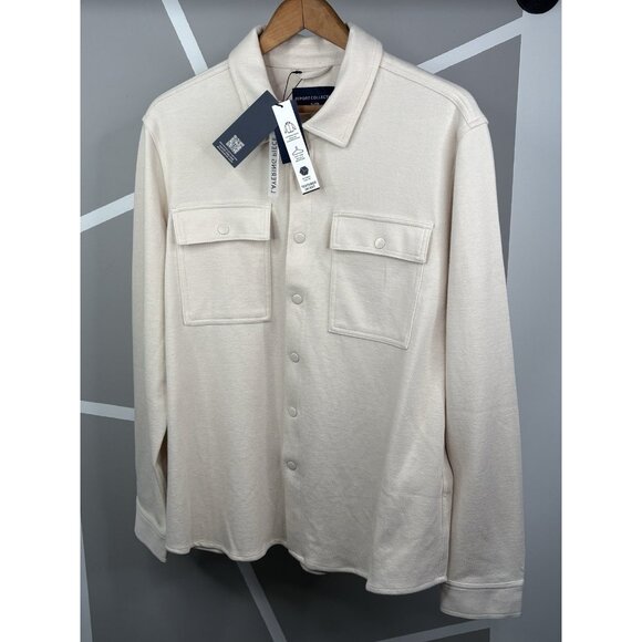 NWT Report Collection Twill Overshirt Men’s XL Cream Long Sleeve Full Snap - Picture 1 of 15